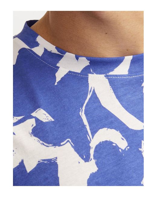 Jack & Jones T-shirt all over print rundhals-t-shirt in Blue für Herren
