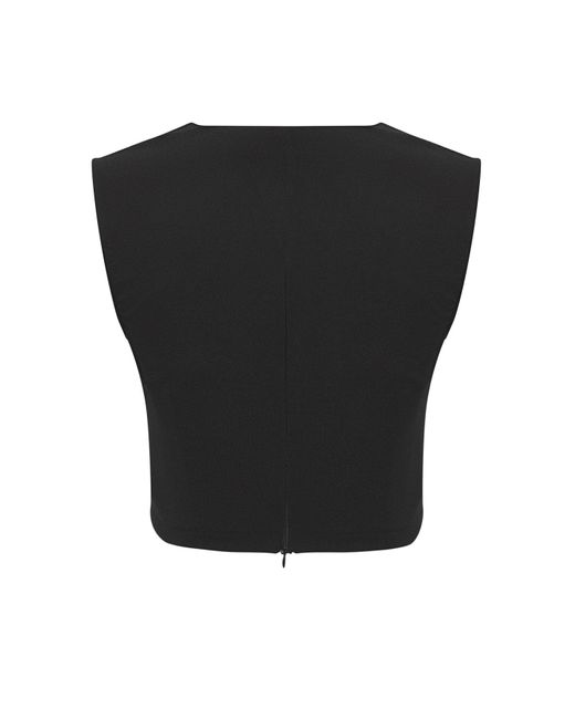 Trendyol Black Schwarze, Detaillierte, Ärmellose, Gewebte Bluse Aus Stein Für Damen