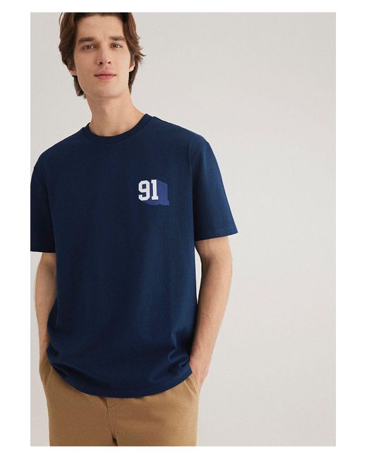 Mavi Marineblaues Denim-Generation-T-Shirt, Lockere, Entspannte Passform -89353 Für Herren in Blue für Herren