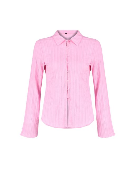 Trendyol Pink Hellrosa gewebtes hemd taillierte taille, tailliert, modell