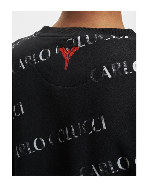 carlo colucci Logo sweatshirt in Black für Herren