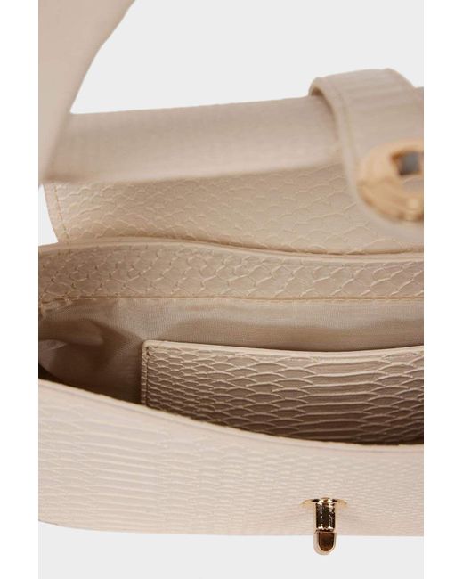 Defacto Blue Baguette-Tasche Mit Schlangenledermuster Für Damen