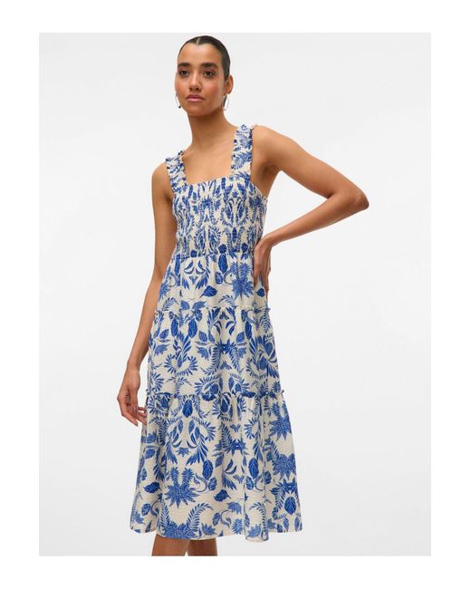 Vero Moda Blue Kleid Vmkaia Midikleid Für Damen