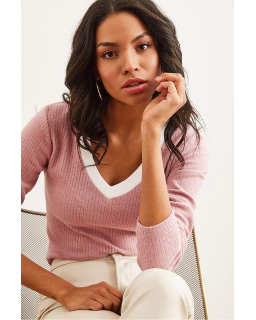 Olalook Brown Bluse Dusty Rose Mit Weißem Kragen Und Detailliertem, Rosafarbenem Lycra-Bluse Blz- 19002746 Für Damen