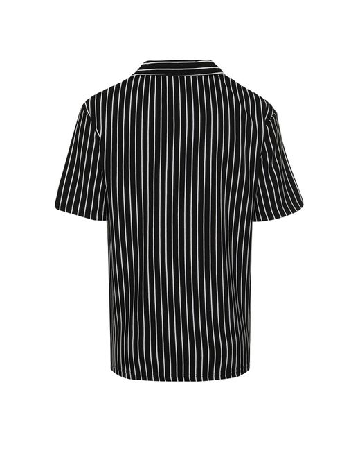 Trendyol Es t-shirt mit gestreiftem, strukturiertem polokragen im regulären/normalen schnitt in Black für Herren