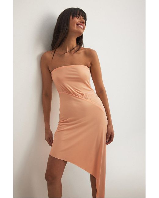 NA-KD Orange High-low-kleid aus tube-jersey