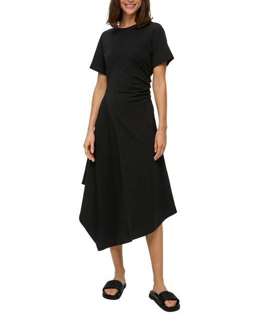 S.oliver Black Kleid, maxi, mit ausgestelltem saum, rundhalsausschnitt