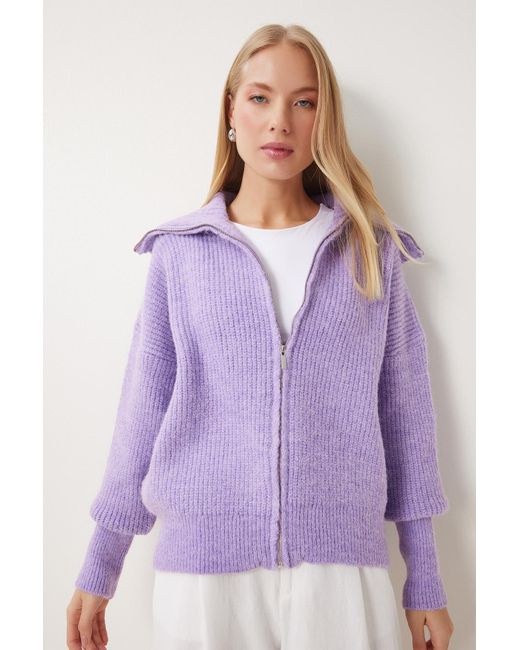 Happiness İstanbul Purple Strickjacke