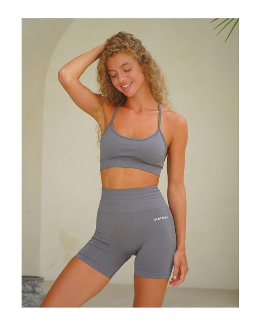 MAİ COLLECTİON Gray Anthrazitfarbene Rufus-Shorts Mit Kordelzug Für Damen