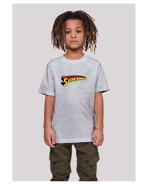 F4NT4STIC Gray Kinder Dc Comics Superman Telescopic Loco-Blk With Kids Basic Tee