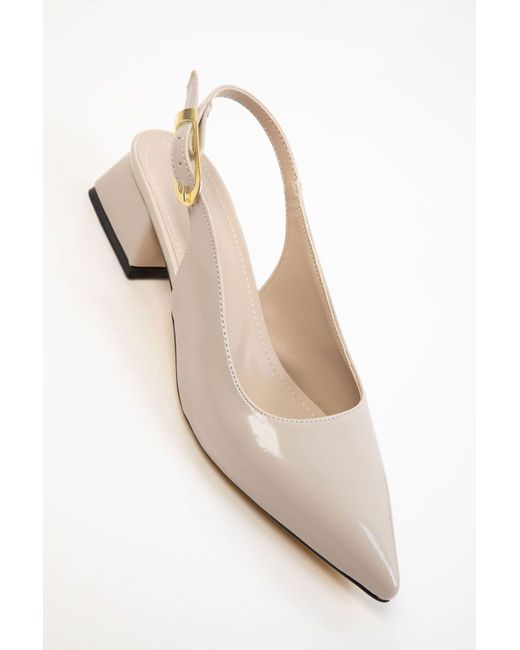 Soho Natural Lackleder Klassische Schuhe Mit Absatz Für Damen
