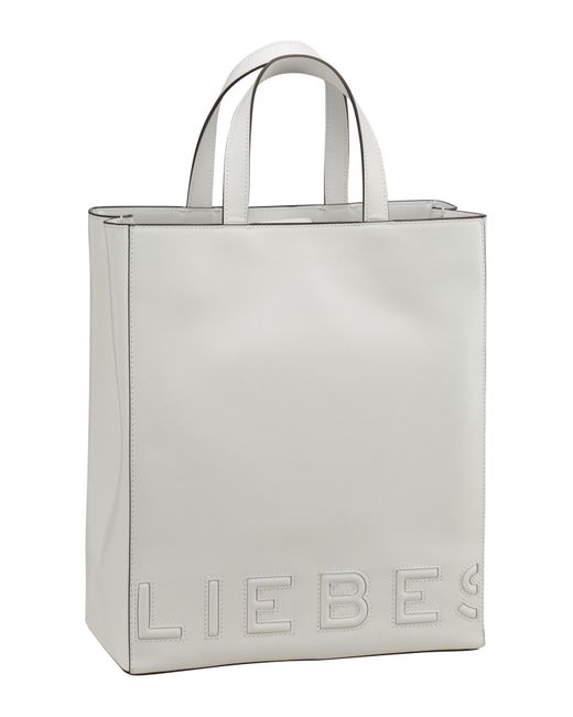 Liebeskind Berlin Gray Handtasche paper bag logo m
