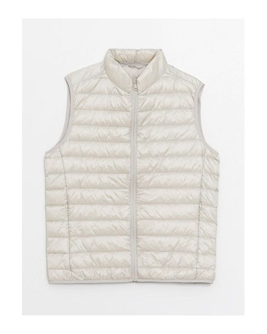 LC Waikiki Pufferweste – Standardgröße, Stehkragen Für Herren in White für Herren