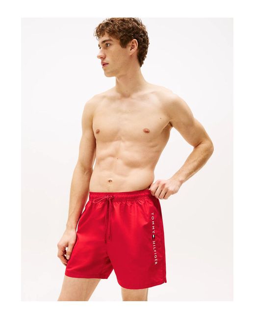 Tommy Hilfiger Medium Drawstring Badeshorts Für Herren in Red für Herren