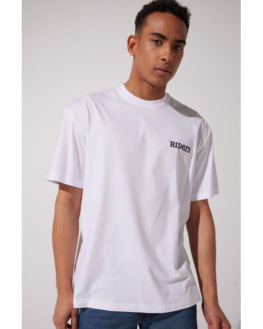 Lee Jeans Weißes T-Shirt Mit Rundhalsausschnitt Und Lockerer Passform, 100 Baumwolle Für Herren in White für Herren