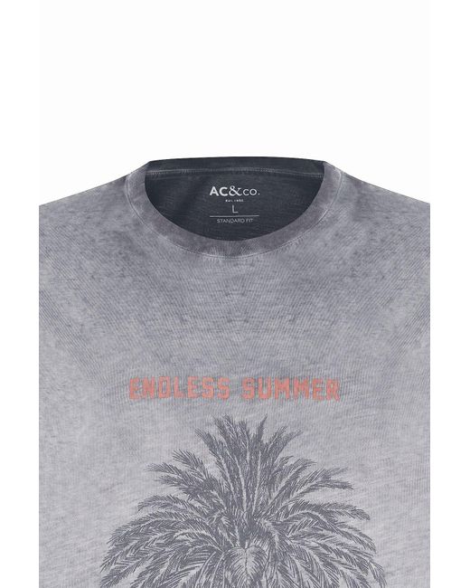 AC&Co / Altınyıldız Classics Anthrazitfarbenes Standard-Fit-T-Shirt Mit Normaler Passform Und Ausgestelltem Rundhalsausschnitt Aus 100 Baumwolle Für Herren in Gray für Herren