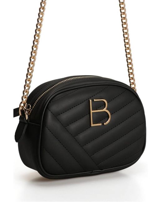 Lucky Bees Black Gemusterte Hand- Und Umhängetasche Für Damen
