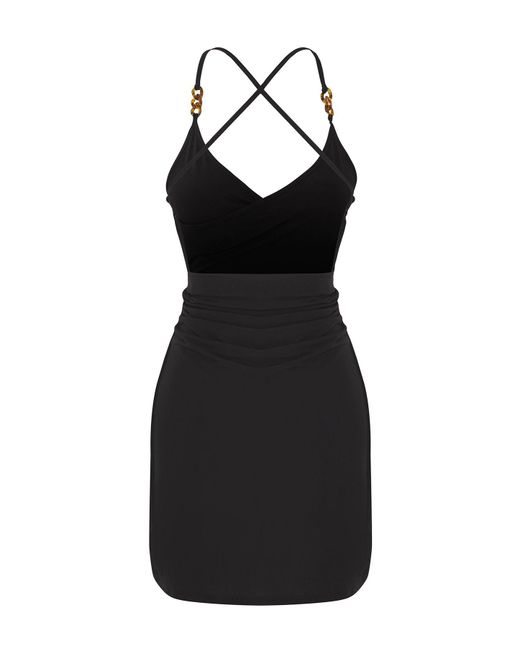 Trendyol Black Schwarzes Gewebtes Midi-Strandkleid Für Damen