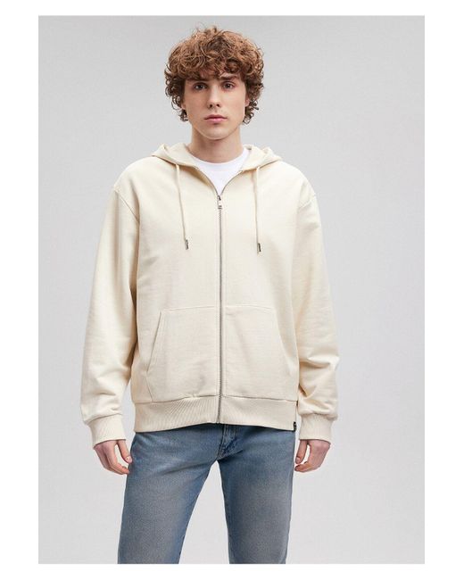 Mavi S basic-sweatshirt mit kapuze und reißverschluss 0s10129-70072 in Natural für Herren