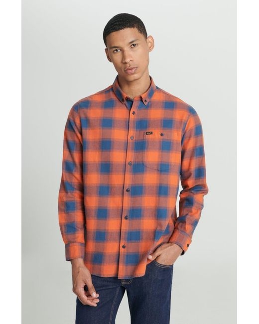 Lee Jeans Langärmliges Hemd Aus 100 Baumwolle Mit Normaler Passform Für Herren in Red für Herren