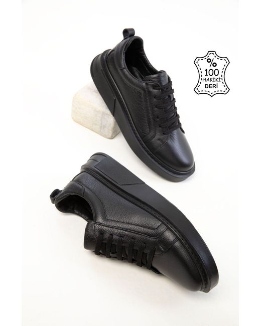 Soho Black Schwarzer Sneaker Aus Echtem Leder Für Damen
