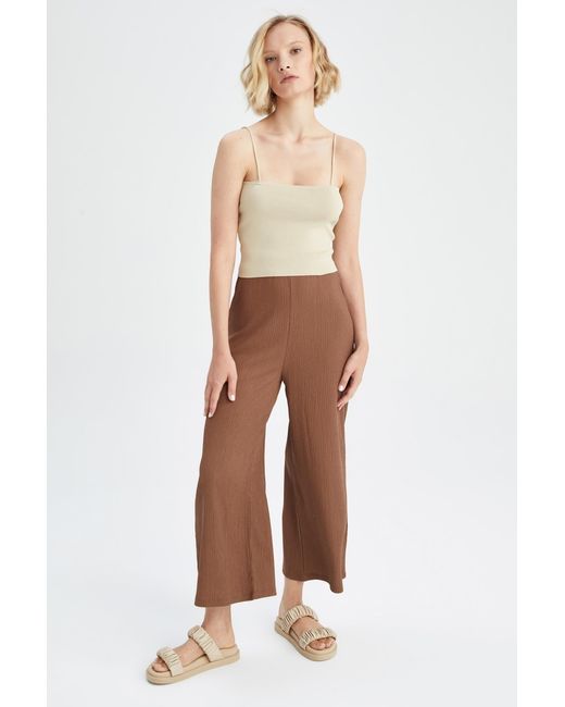 Defacto White Basic-Capri-Hose Für Damen