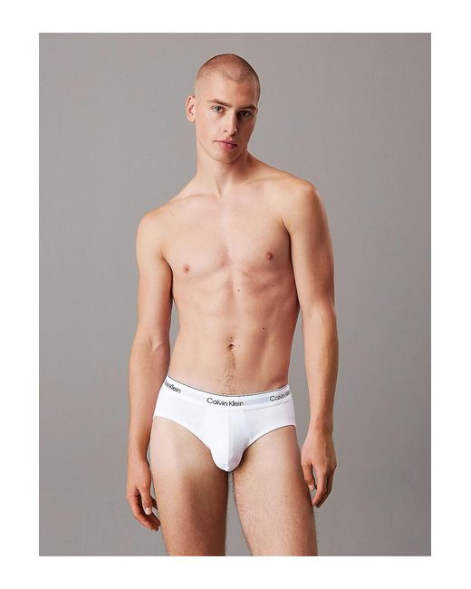 Calvin Klein Slip Mit Elastischem Bund Und Schriftzug 100 Für Herren in White für Herren