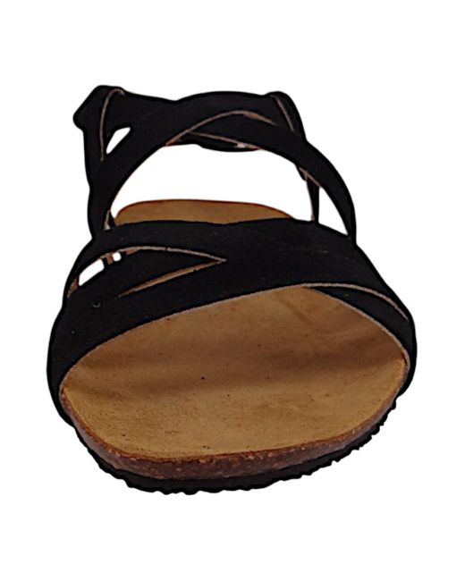 Plakton Black Komfort Sandalen Mam Vali 575184 575184 Vaquetilla Negro Leder Für Damen