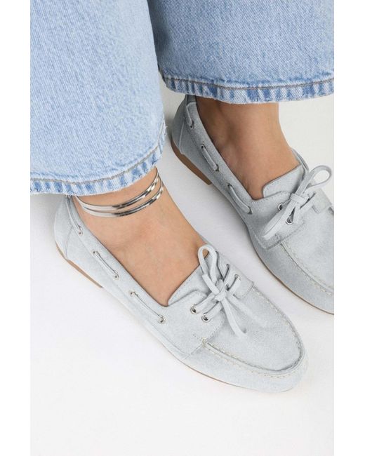 Shoeberry Gray Tinkera-Ballerinas Aus Grauem Wildleder Für Damen