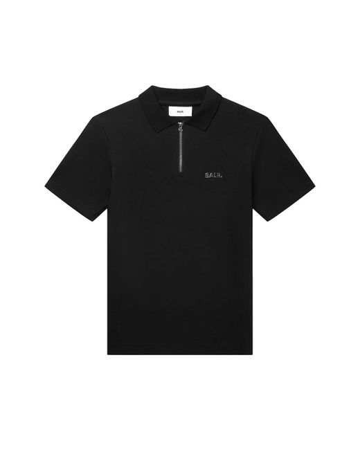 BALR . poloshirt q-series regular fit polo shirt, reißverschluss, logo-badge in Black für Herren