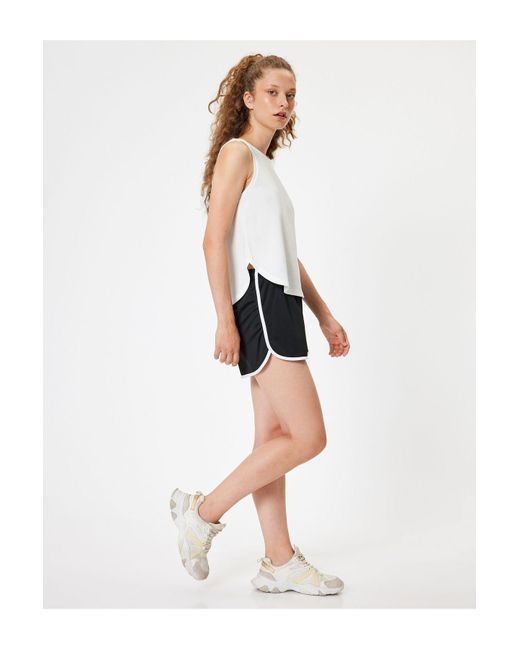 Koton White Mini-Sportshorts Mit Schnürung