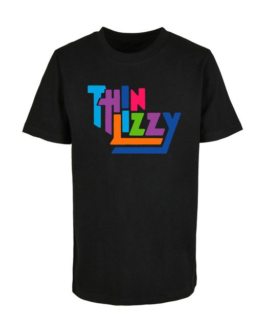 Merchcode Kids thin lizzy classic logo colours basic tee 2.0 in Black für Herren