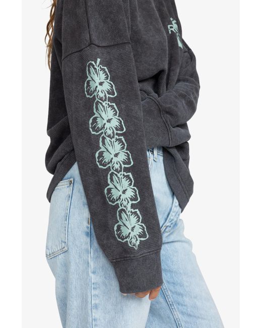 Roxy Gray Top Aus Algodon-Polyester-Mischgewebe Mit Waffelmuster [200 G/M] – Lange Ärmel Mit Knopfleiste Für Damen