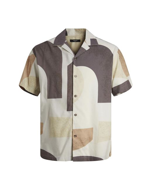 Jack & Jones Hawaii-hemd plus size loose fit hawaii-hemd in White für Herren