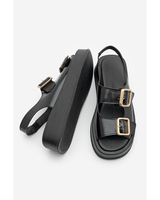 Marjin Black Tägliche Sandalen – Dicke Sohle Mit Schnalle, Liqya Für Damen