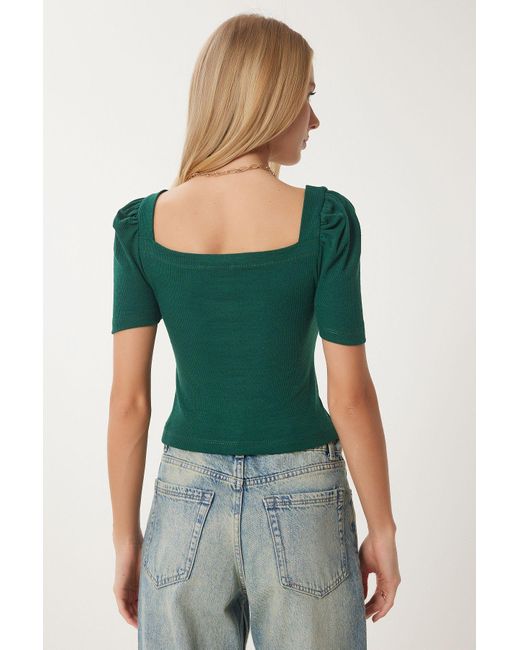 Happiness İstanbul Orange Bluse Mit Geripptem Ausschnitt, 2Er-Pack, - Für Damen