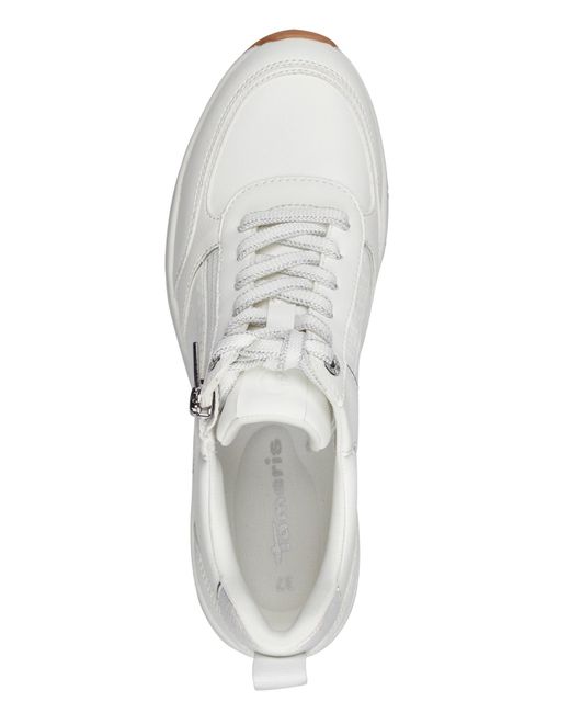 Tamaris Low sneaker low top 1-23721-42 171 white/silver kunstleder mit removable sock