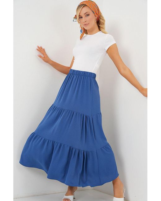 Bigdart Blue Ayrobin Langer Rock 8048 Für Damen