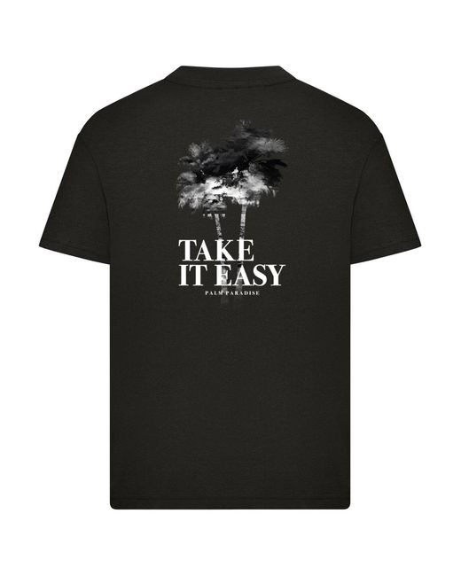 Mister Tee Kinder Take It Easy Palm Paradise T-Shirt Für Herren in Black für Herren