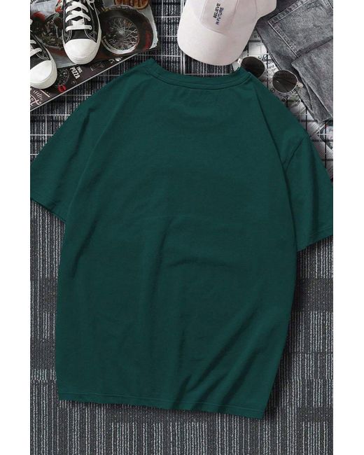 uyguntarz Übergroßes T-Shirt Mit Bullensilhouette-Aufdruck Für Herren in Green für Herren
