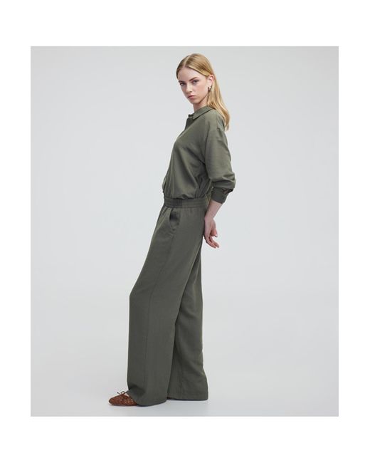 MISS IPEKYOL Green Hose Mit Weitem Bein Und Taschen Für Damen