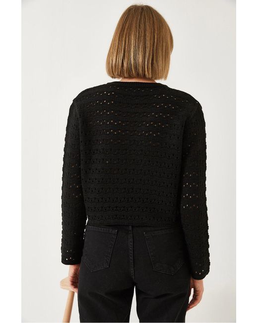 Bianco Lucci Black Geraffter Strickpullover Für Damen
