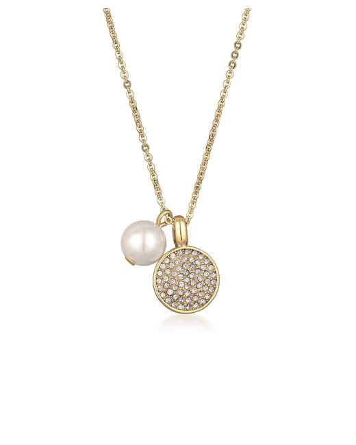 Elli Jewelry Metallic Halskette mit kristall-perlenanhänger, elegant, farbe silber