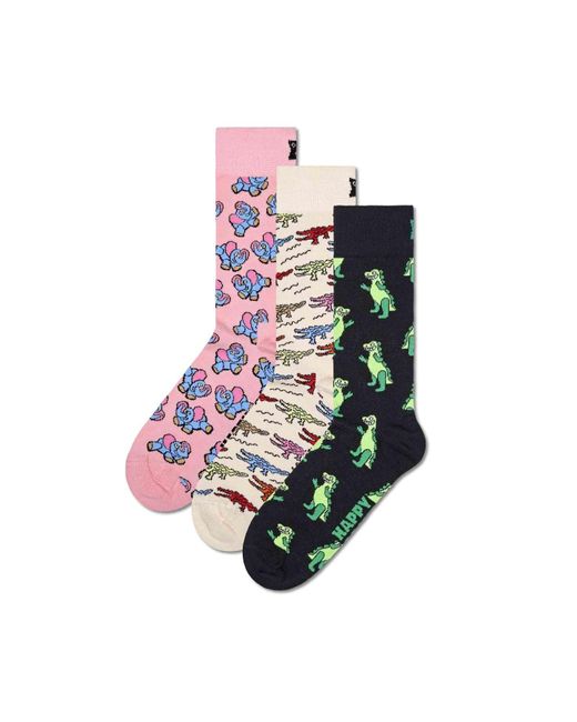 Happy Socks Multicolor 3er pack unisex socken geschenkbox, gemischte farben - 41-46