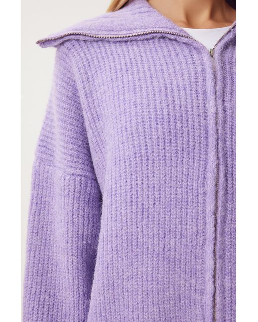 Happiness İstanbul Purple Strickjacke