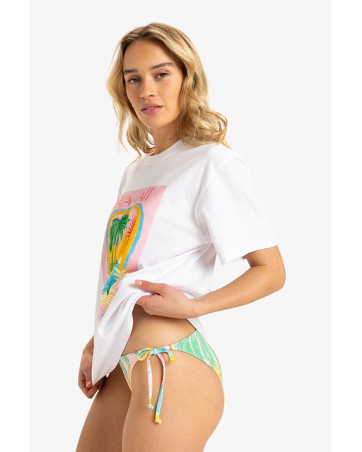 Roxy White Helles Weisses Hawaii-T-Shirt Und Mädchen Für Damen
