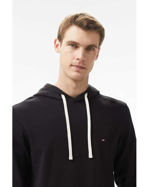 Tommy Hilfiger Kapuzenpullover Mit Gesticktem Logo Von Essential – Für Herren in Black für Herren