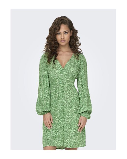 ONLY Kleid v-ausschnitt Grün in | DE Lyst