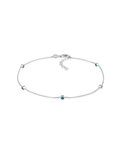 Elli Jewelry Blue Fußschmuck sommer kristalle 925 sterling silber