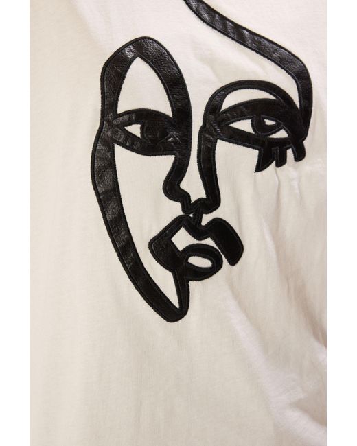 Trendyol Natural Bedrucktes, Übergroßes T-Shirt Aus-Baumwolle Mit Prägung – Für Damen